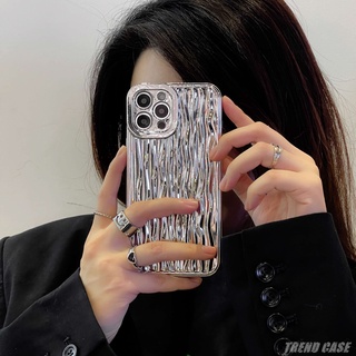 Ốp Điện Thoại Dẻo Họa Tiết Gợn Sóng Nước Mạ Màu Sang Trọng Chống Sốc Cho iPhone 13 12 11 Pro Max XR XS X