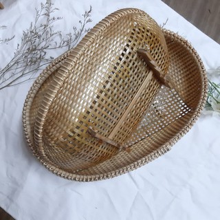 Rổ tre hình oval size L - Đan hở ở giữa ,có ảnh thật