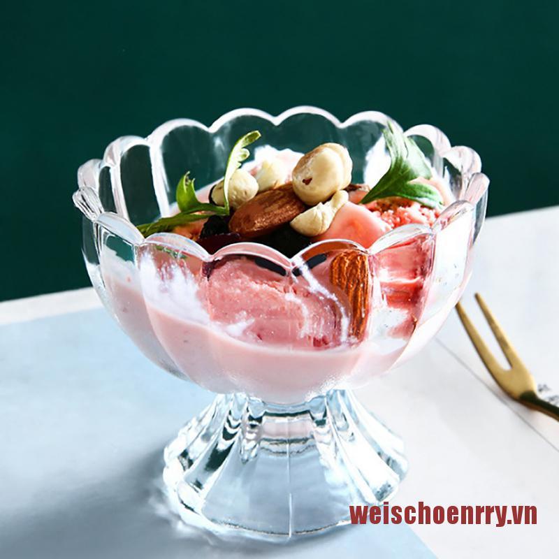 Ly Thủy Tinh Đựng Kem / Cocktail Kiểu Dáng Đơn Giản Xinh Xắn