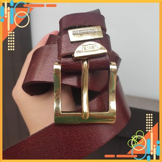 [Hàng Chuẩn Da Thật] Thắt Lưng Da Bò Nguyên Tấm Trơn Nâu(Đốt Không Cháy) - Khóa Đồng Đúc Nguyên Khối Bảo Hành 12 Tháng