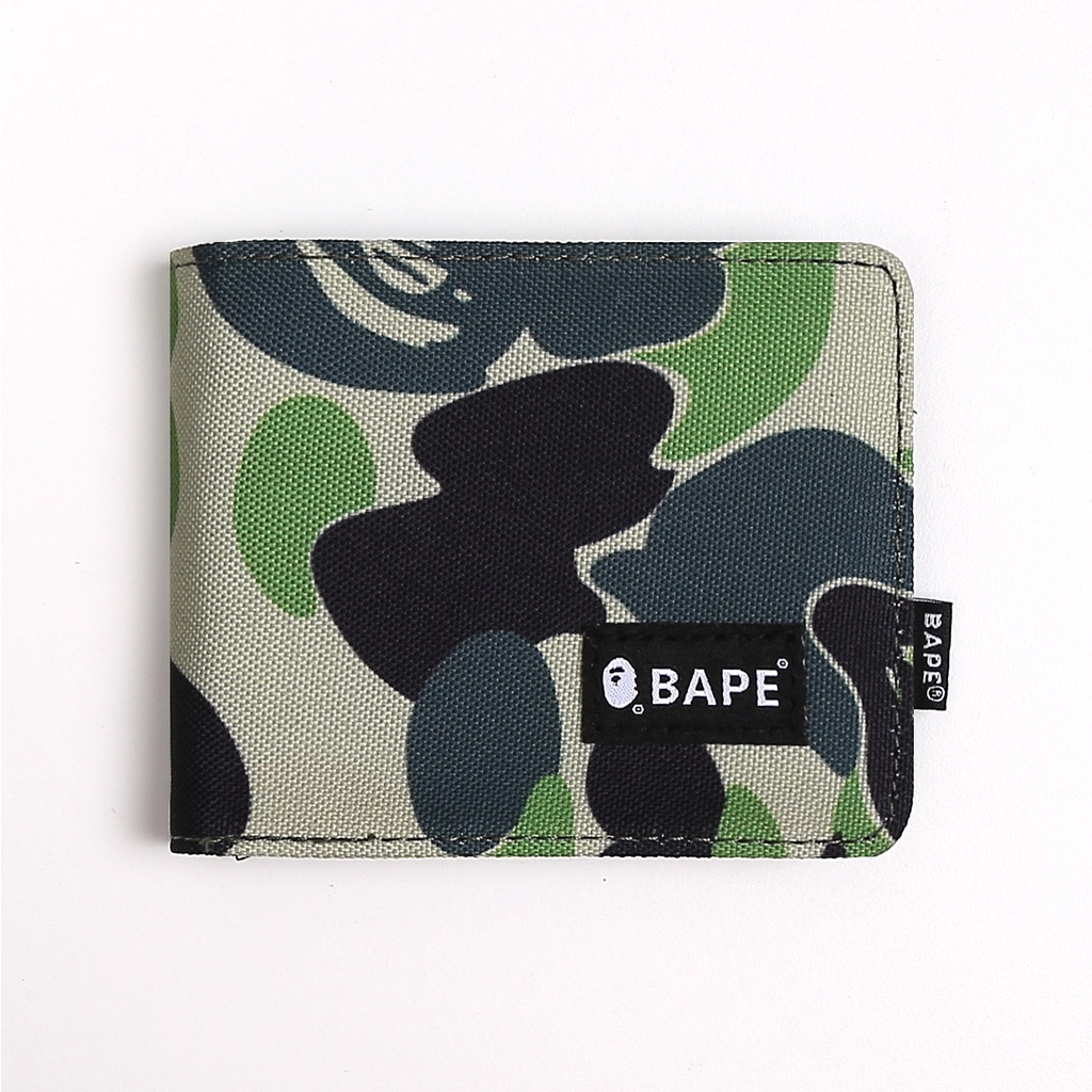 Ví BAPE Mini Ví nam A BATHING APE cao cấp vải dù chống thấm nước Fullbox Kích thước 9x21cm BP01