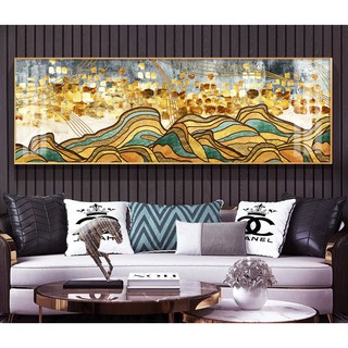 Tranh treo tường hiện đại trừu tượng hình núi non hùng vĩ chất liệu bóng kính hoặc vải canvas ZTU_349758