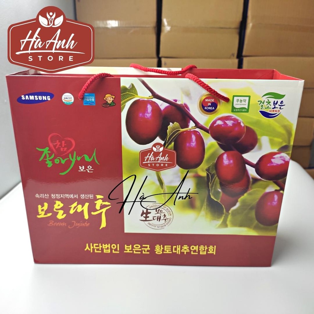 Táo Đỏ Sam Sung Hàn Quốc 1000g BOEUN JUJUBE - Hàng Đủ Cân Tặng Kèm Túi Xách