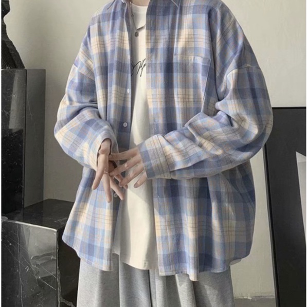 Áo Sơ Mi Nam Caro Tay Dài Thời Trang Chosimple unisex Sọc áo nam đẹp Hàn Quốc cotton bigsize nhung lê áo sơ mi nam form rộng
