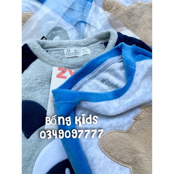 Bộ Nỉ Bé Trai Thêu Hình ZY