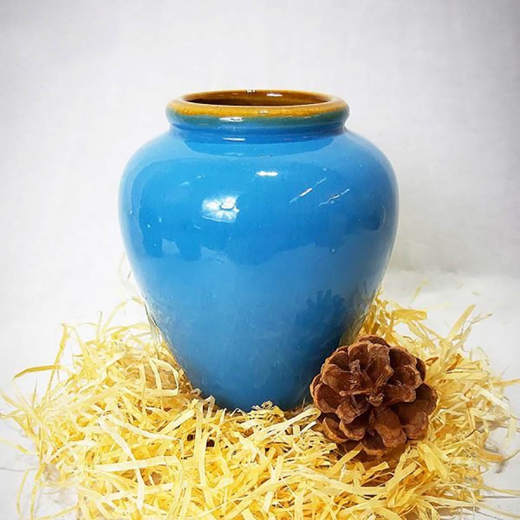 Lu uống bia sứ mini tròn bầu Bát Tràng dáng chum 400ml đủ màu