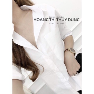 Áo sơ mi trơn đen trắng