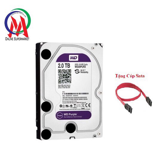 Ổ cứng 2TB Tím chuyên camera + Tặng Cáp SATA | BigBuy360 - bigbuy360.vn