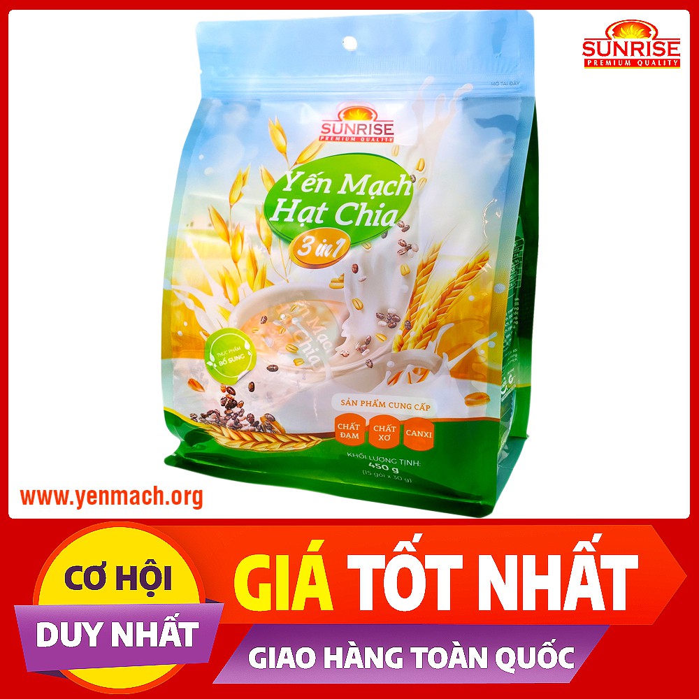 Bột Ngũ Cốc Yến Mạch Hạt Chia Sunries Bịch 210g /450g