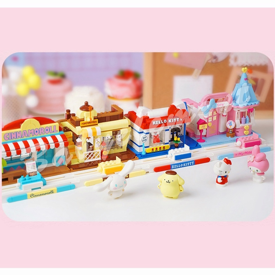 Sanrio Đồ Chơi Lắp Ráp Đồ trang trí Ngôi Nhà Kem Melody DIY