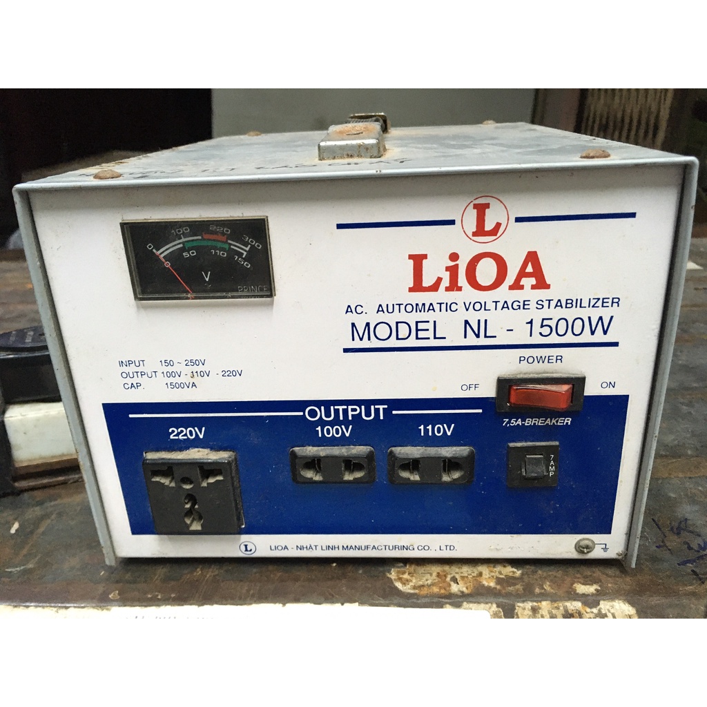 CHÍNH HÃNG  Bộ đổi điện Ổn áp Lioa LI-OA LIOA CÔNG SUẤT 1500w (1,5kva) máy dây đồng nặng cũ, chuyển 220v sang 110v