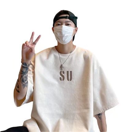 Áo Thun Tay Ngắn Dáng Rộng In Chữ Phong Cách Nhật Bản Thời Trang Mùa Hè Cho Nam Size M-5XL