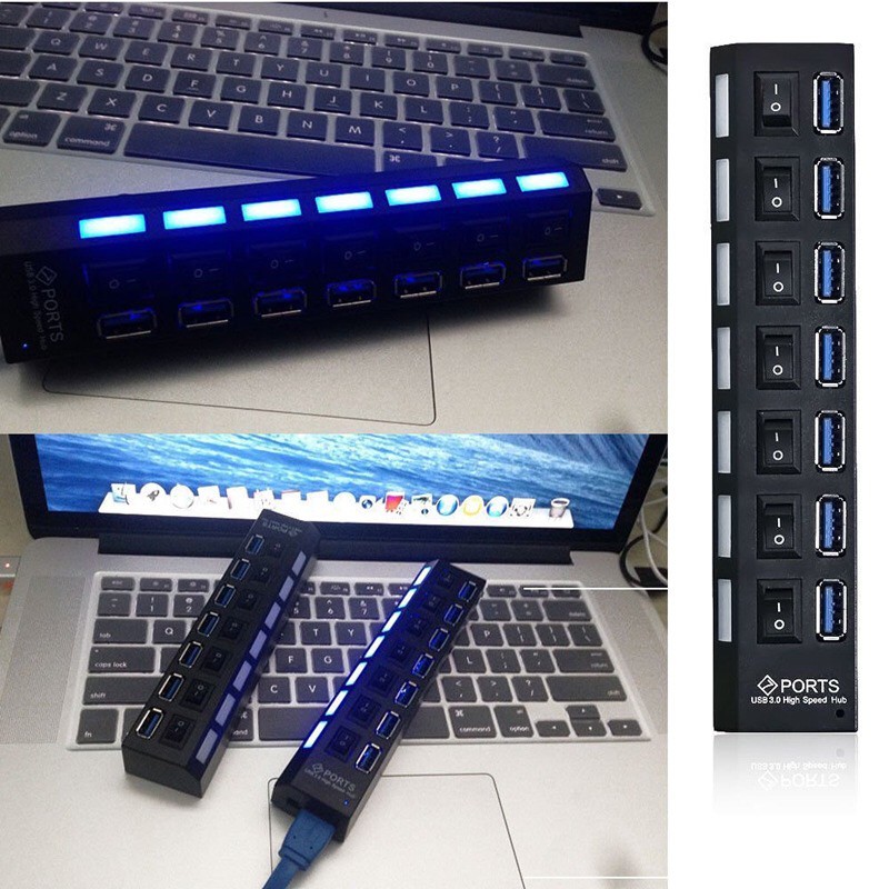 Hub USB 3.0 chia 7 cổng - Có Công Tắc On/ Off - Loại tốt