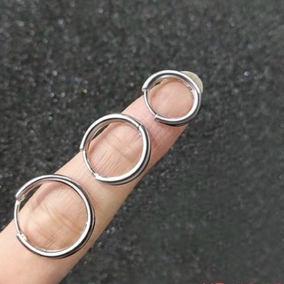 Bông tai khoen tròn bạc 925 xi kim,Khuyên tai tròn bạc 925 cho nam-Minh Tâm Jewelry