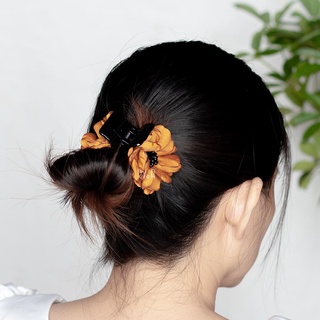 Kẹp tóc càng cua 5 răng hoa vải lụa RYA 71375