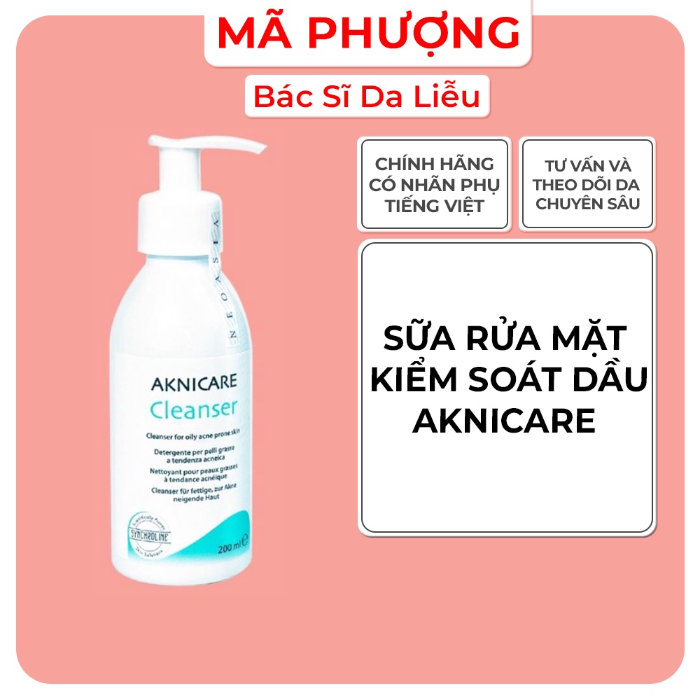 Sữa rửa mặt Aknicare cho da dầu mụn, kiềm dầu, giảm viêm 200ml