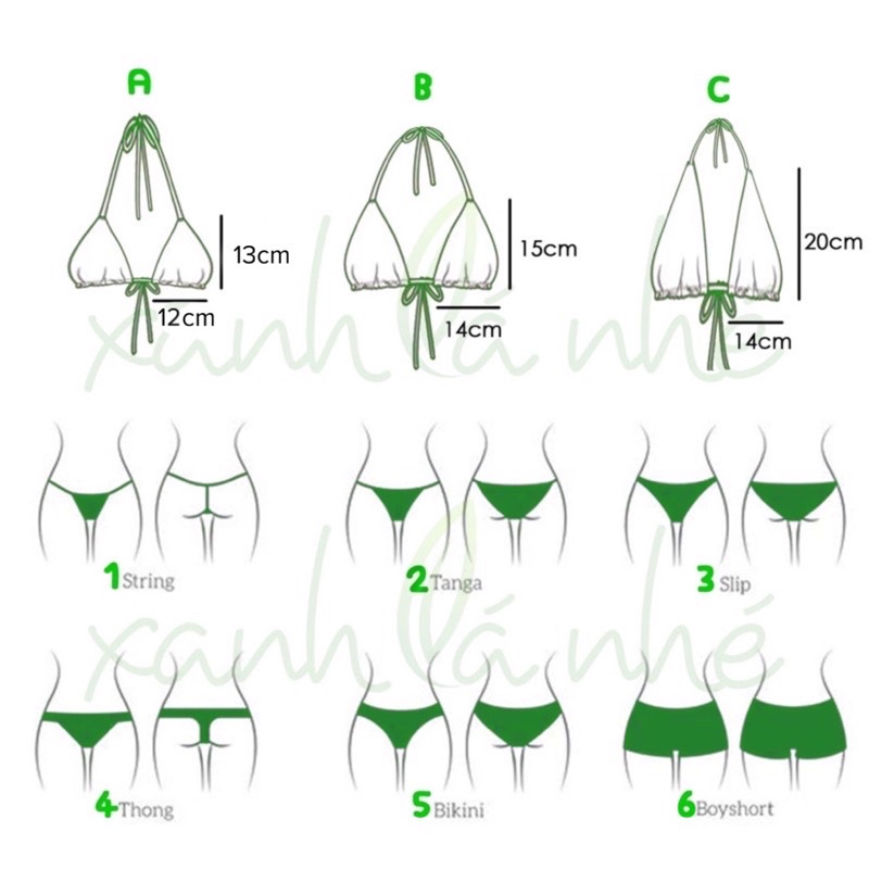 Set Bikini Caro Hồng Trắng, Bra Len Móc - xanhlanhes