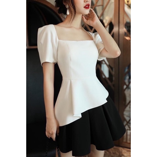 Áo bigsize nữ kiểu tà xéo peplum che khuyết điểm 55 đến 90kg