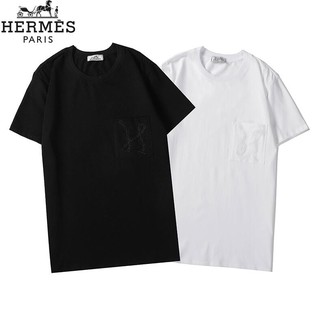 Áo Thun Cotton Tay Ngắn In Chữ Hermes Thời Trang Cho Nam Và Nữ