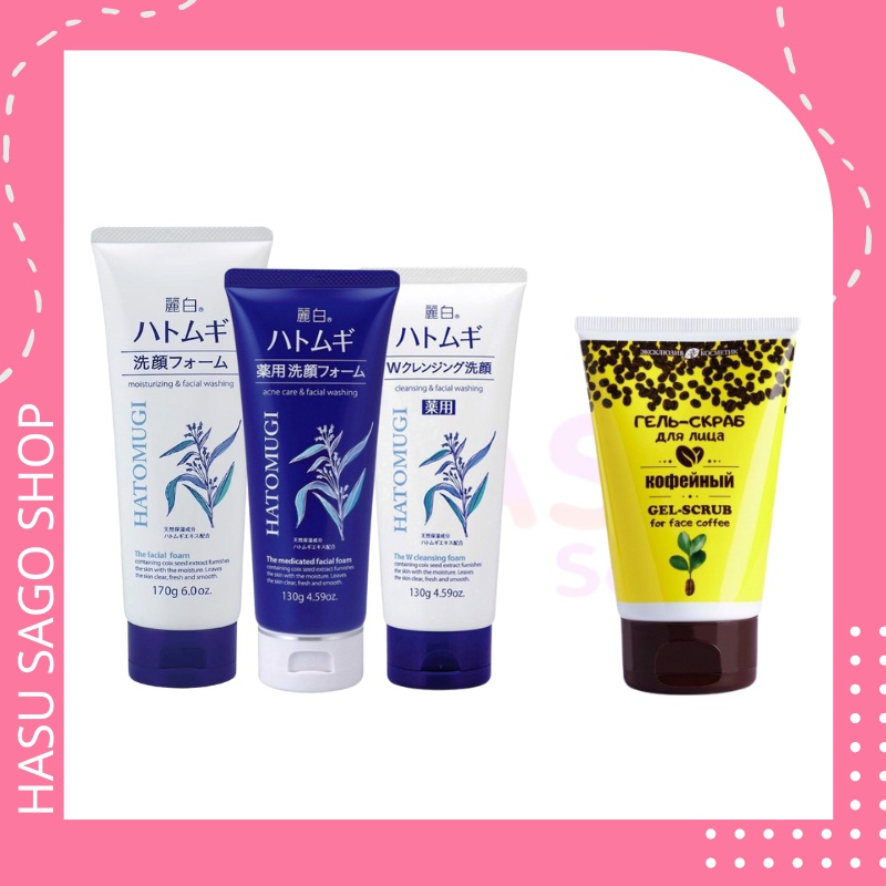 Combo Sạch Sâu Sáng Da Cho Da Mặt - Sữa Rửa Mặt Hatomugi Và Tẩy Tế Bào Chết Exclusive Cosmetic 100g