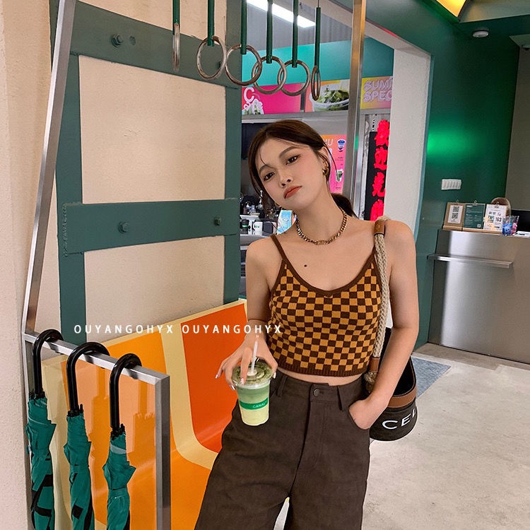 Áo Tank Top Dệt Kim Cổ Chữ V Thời Trang