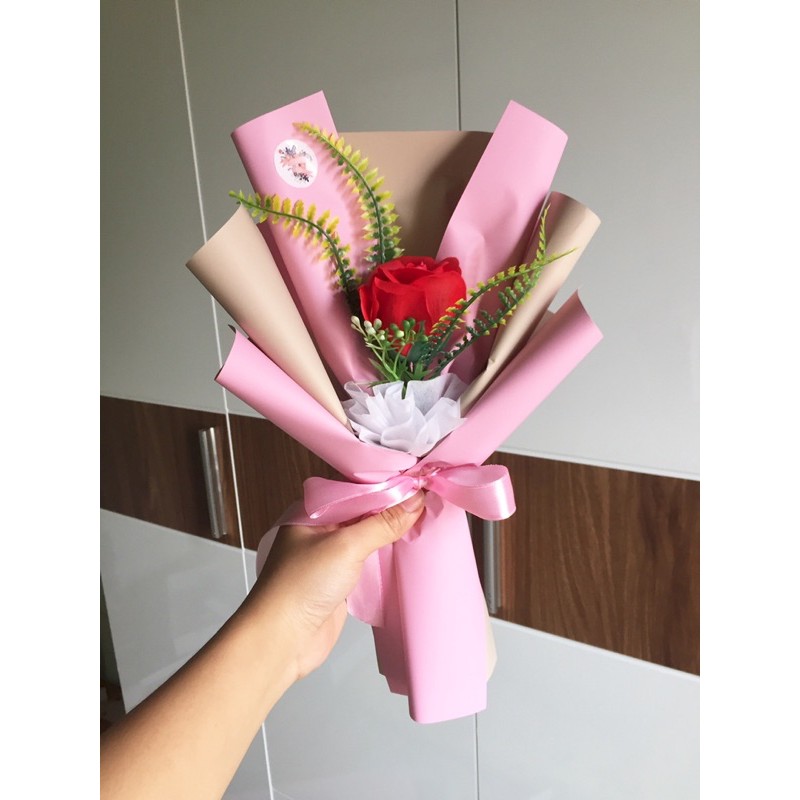 BÓ HOA SÁP 1-3 BÔNG TẶNG TÚI VÀ THIỆP