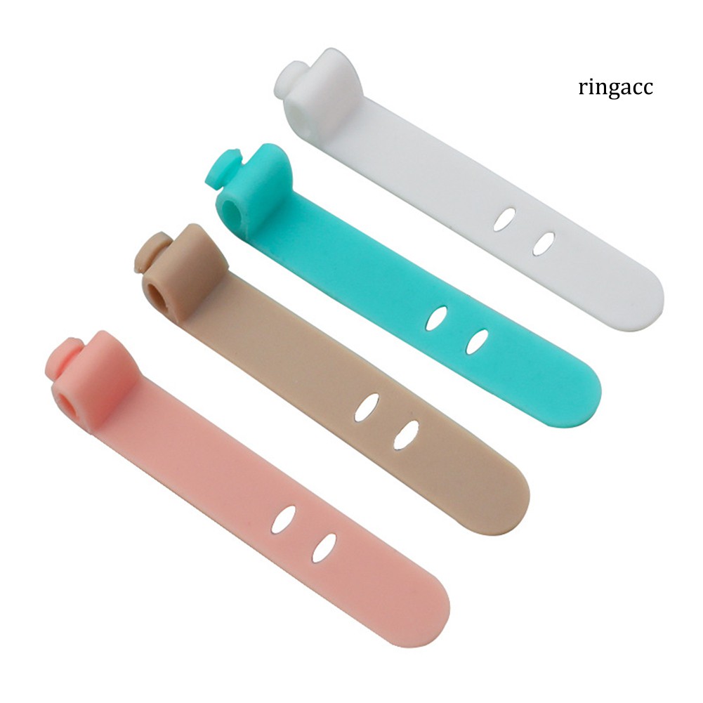 Set 4 Phụ Kiện Giữ Dây Cáp Gọn Gàng Tiện Lợi Bằng Silicon