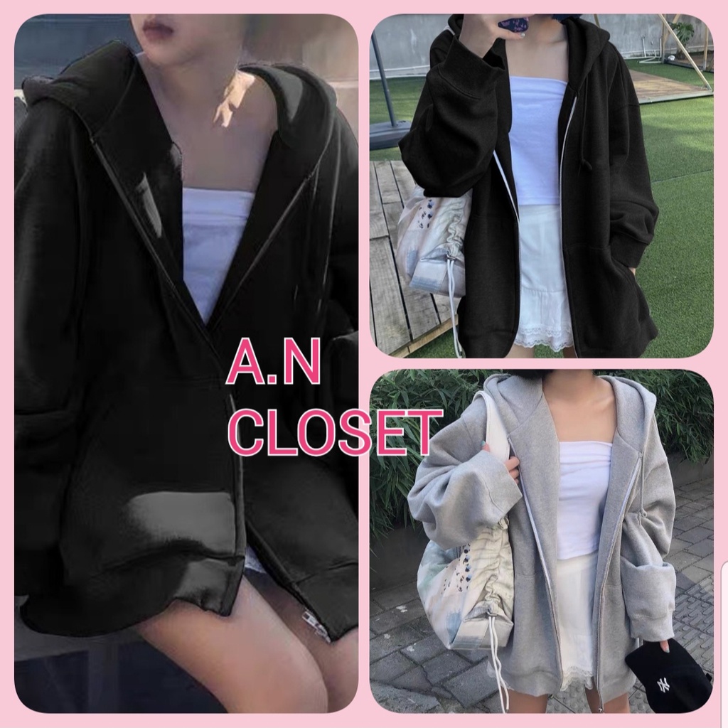 [ ảnh thật + video ] Áo Khoác Hoodie Chất Nỉ Ngoại Nữ 🌸FREESHIP🌸Áo khoác nỉ from rộng Unisex