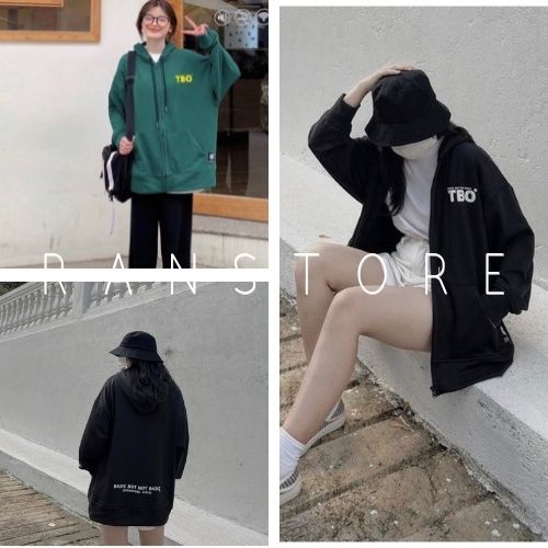 Áo khoác nỉ TBO form rộng kiểu khóa kéo thời trang unisex/ Áo chống nắng mùa hè nhiều màu trẻ trung cá tính_ranstore