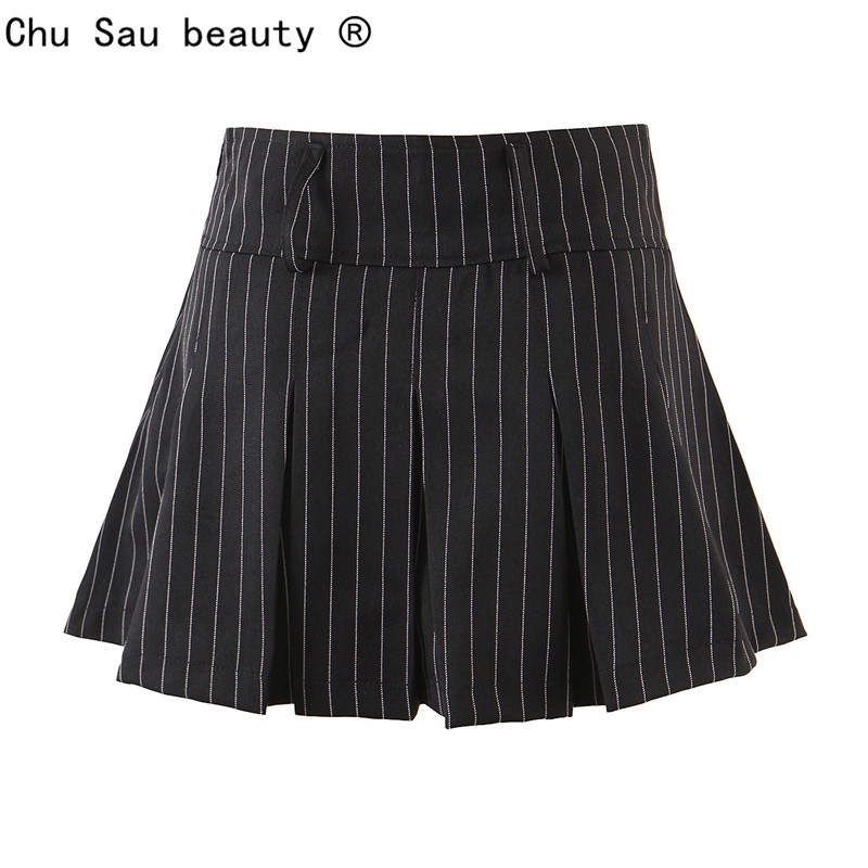 Chân Váy Ngắn Lưng Cao Họa Tiết Kẻ Sọc Phong Cách Cổ Điển Thời Trang Xuân Hè Quyến Rũ Cho Nữ
