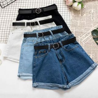 Quần short bò mềm kèm thắt lưng