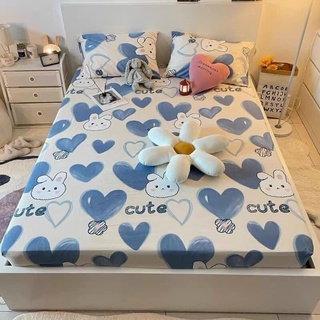 Bộ ga trần bông + 2 vỏ gối trần bông cotton poly dầy dặn cực ấm màu đông