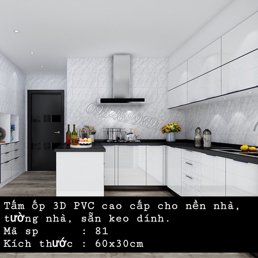 Siêu rẻ_Tấm ốp 3D PVC cao cấp cho nền nhà, tường nhà, sẵn keo dính.