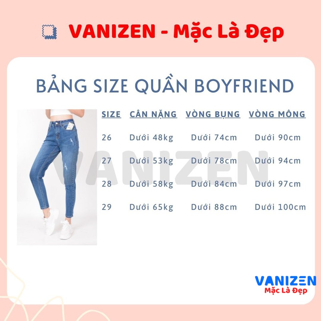 Quần jean nữ ống rộng baggy đẹp lưng cao cạp căn bản rách hàng hiệu cao cấp mã 386 VANIZEN