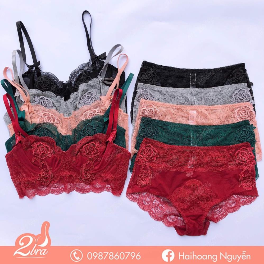 Bộ đồ lót Charm ren hoa hồng không mút có gọng BL | BigBuy360 - bigbuy360.vn