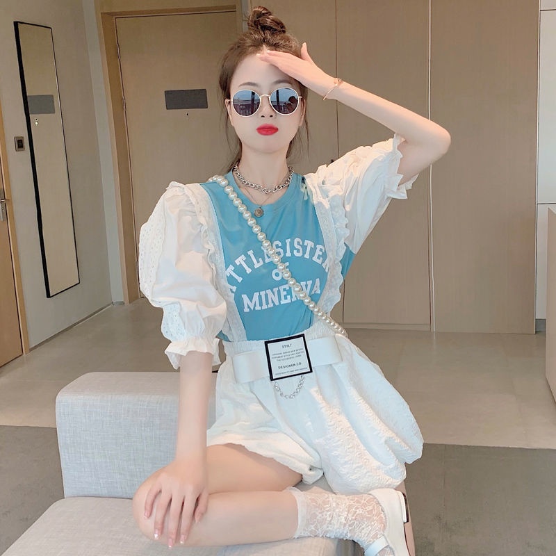 Set áo nữ và quần short thời trang màu hè 2022 xinh xắn cho nữ