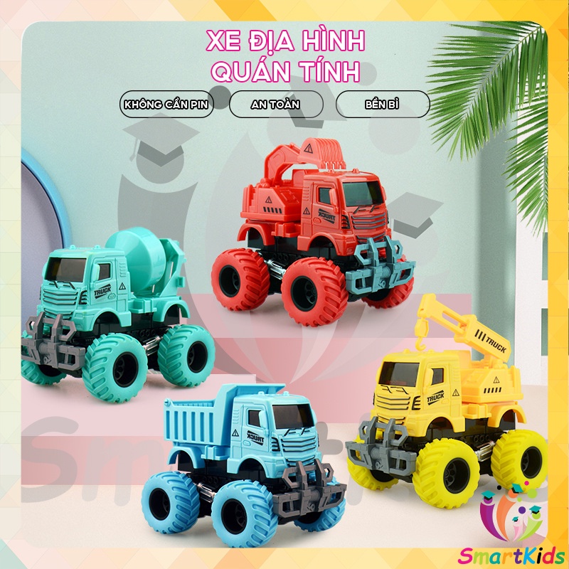Đồ chơi ô tô xe địa hình quán tính bánh đà xe công trường xây dựng cho bé