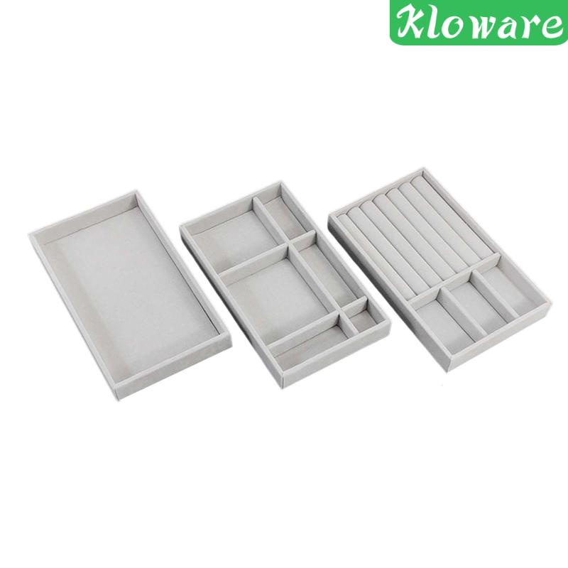 Bộ 3 Khay Trưng Bày Trang Sức / Đồng Hồ / Ngăn Kéo Tiện Dụng Cho Nữ