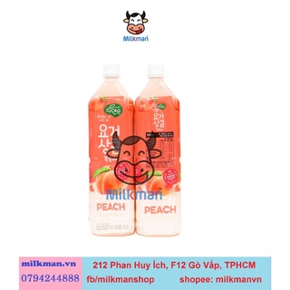 Nước woongjin lợi khuẩn vị đào 1.5l - nước trái cây nhập khẩu hàn quốc