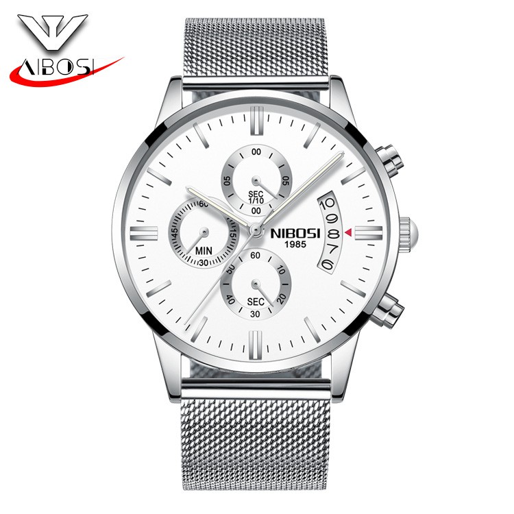 Đồng hồ nam Nibosi 2309 dây thép đan lưới | BigBuy360 - bigbuy360.vn