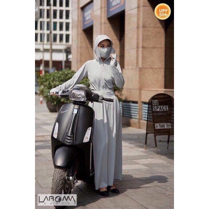 Váy chống nắng quây chất thông hơi nội y xanh thiết kế thoáng mát