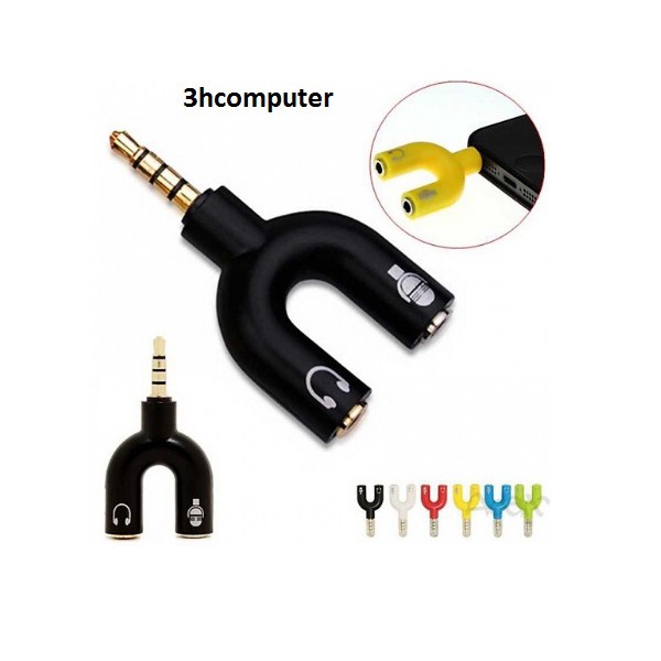 ĐẦU CHIA JACK  3.5MM RA 2 LỖ MICRO VÀ PHONE HÌNH CHỮ U giá cực sốc