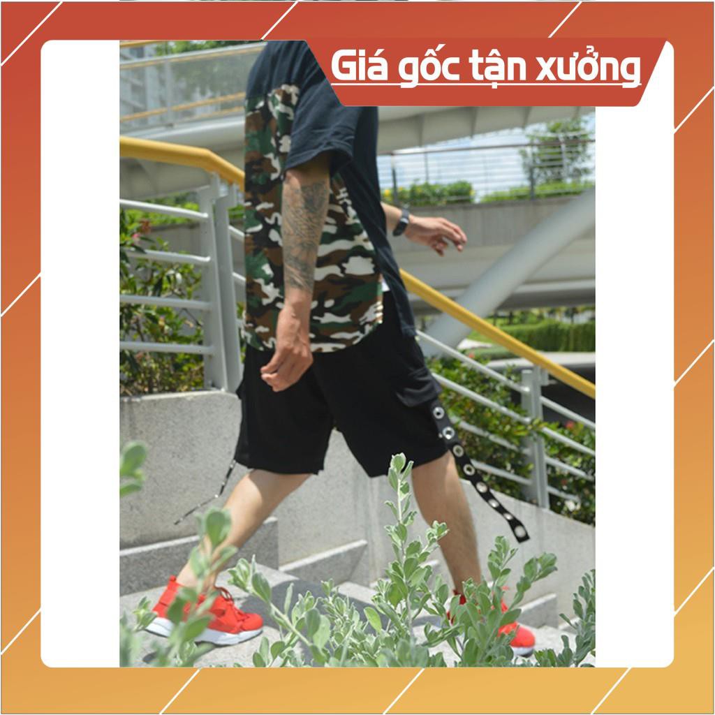 SALE Áo thun Hoodie Tay lỡ mix Camo Unisex