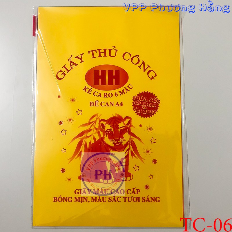 Giấy thủ công decal 6 màu khổ A4