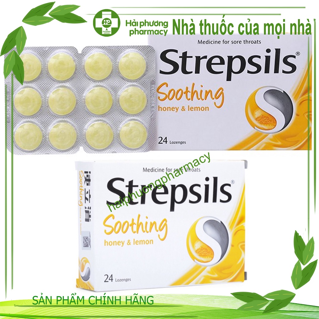 Viên ngậm Strepsils mật ong & chanh 24v