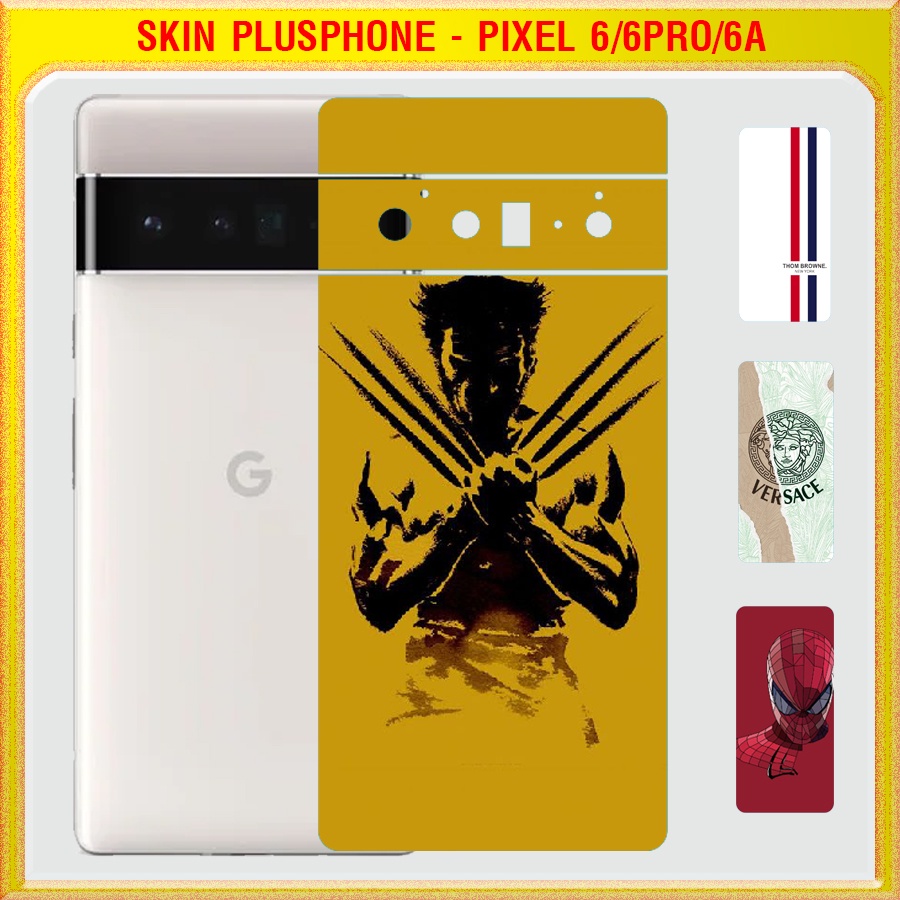 Dán Skin cho mặt sau Google Pixel 6, 6 Pro, 6a mẫu Thom Browne, người nhện, iron man