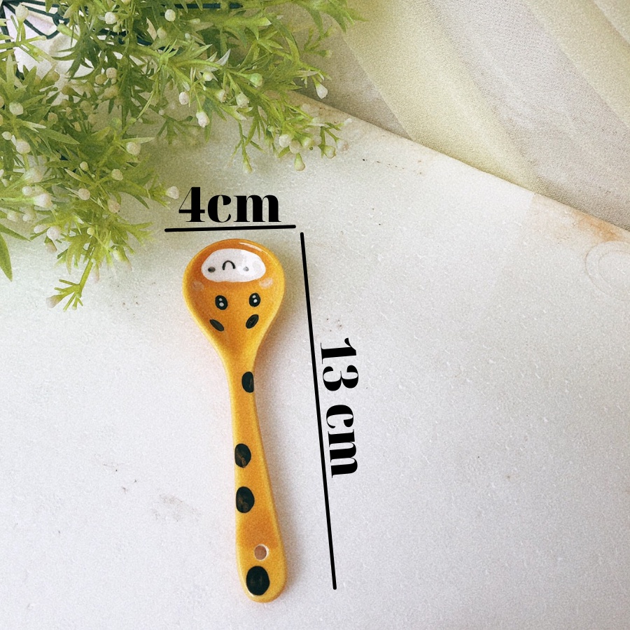 Thìa sứ ăn cơm cho bé ,😘 gốm sứ decor dễ thương, muỗng ăn dặm cho bé siêu đáng yêu.💚🧡