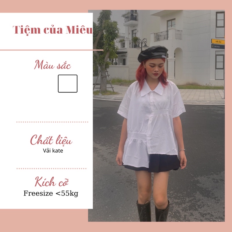 ÁO SƠ MI VẠT LỆCH HÀN QUỐC