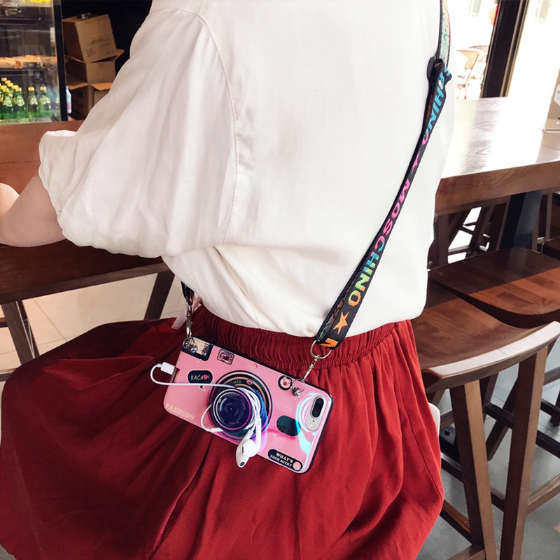 Ốp Điện Thoại Hình Máy Ảnh Có Dây Đeo Kiểu Vintage Cho Oppo A7 A3s A5s A12 A12e | BigBuy360 - bigbuy360.vn