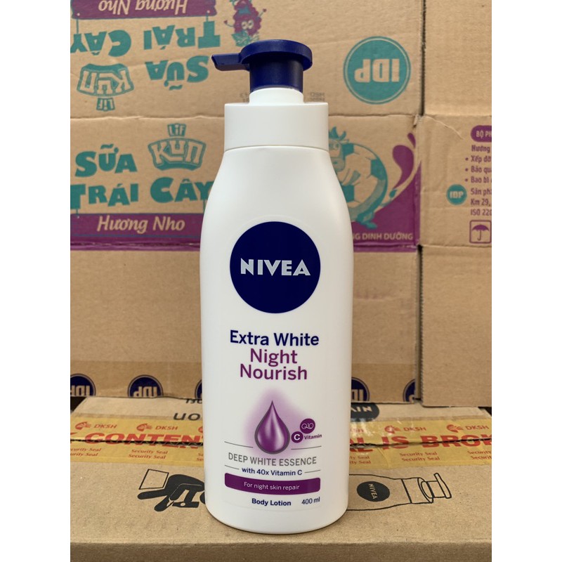 Sữa Dưỡng Thể Trắng Da Nivea Ban Đêm 400ml(Mầu Tím)